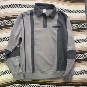 Men's Vintage 90's Casual Joe Gray Collared Pullover Sweater Sweatshirt Sz XL